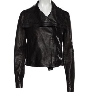 Vince Black Leather Jacket Size L